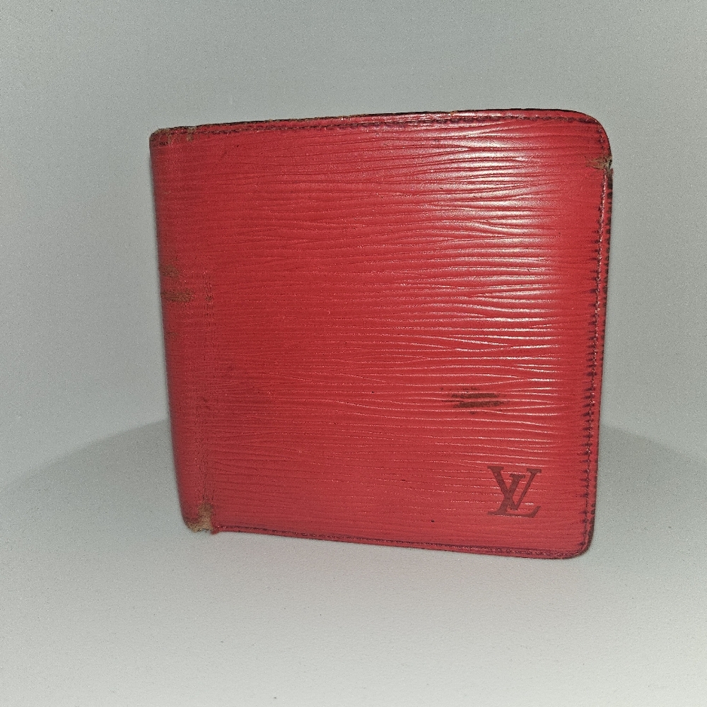 Red epi leather Louis Vuitton wallet vintage
